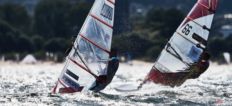 Windsurfers on the Sea